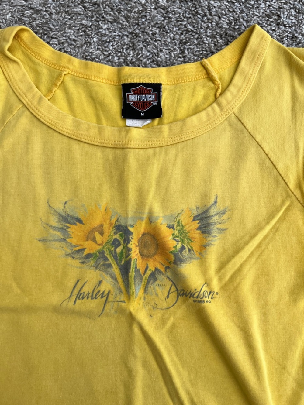 Harley-Davidson Yellow Vintage Sunflower Tank Top - Picture 2 of 4